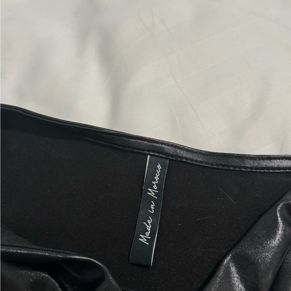 ASYOU Wet Look Corset Top in Black - Picture 5 of 6